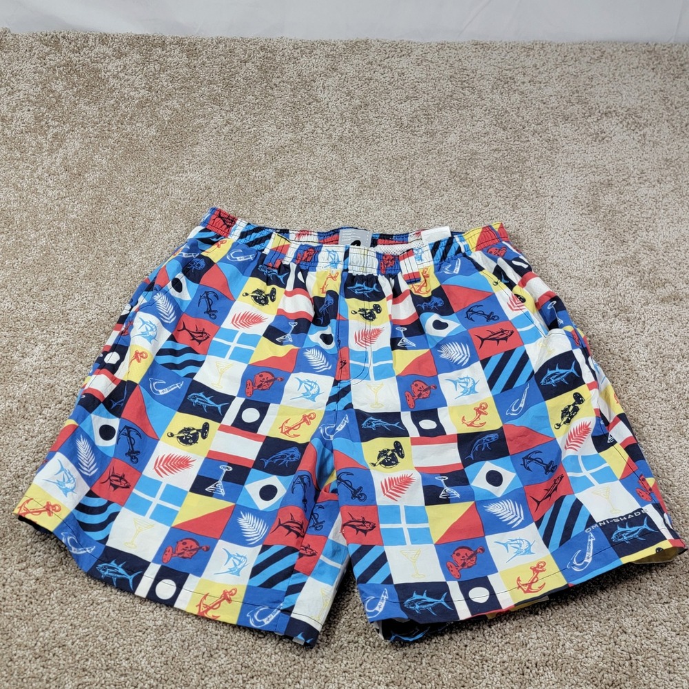 Columbia‎ PFG Swim Trunks Colorful Graphic Print Swim Shorts Mens Large NWOT